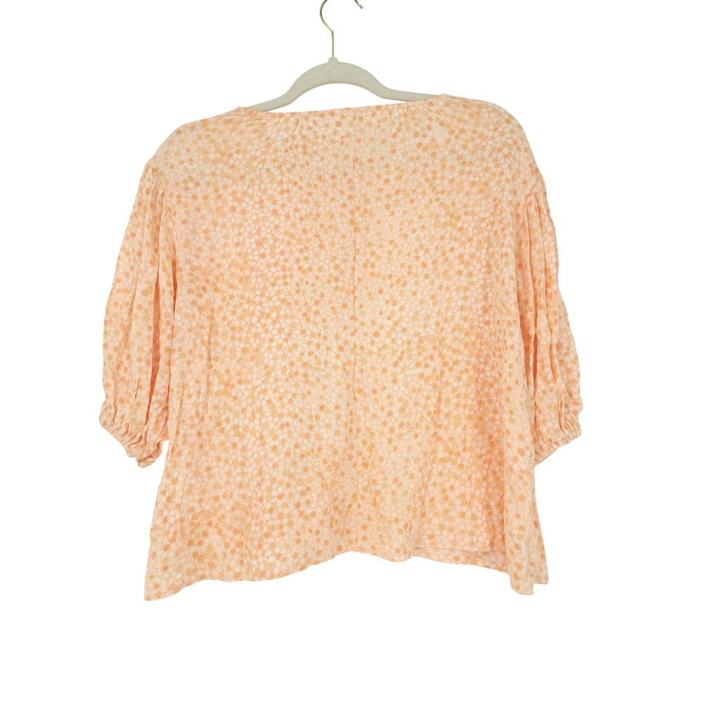 Talulah‎ Peasant Blouse Womens S Relaxed Orange Puff Sleeve Cottagecore Boho Top - Picture 7 of 7